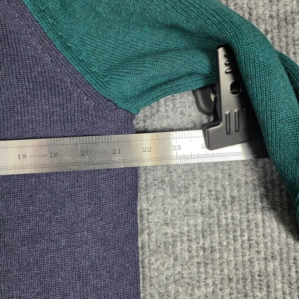 Brooks Brothers Mens Merino‎ Wool Colorblock Crewneck Sweater Size M